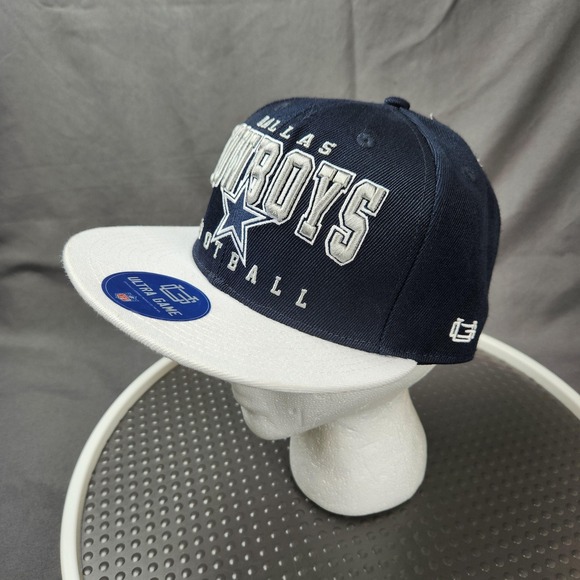 Dallas Cowboys Hat Cap Snap Back Mens One Size Blue White NFL Football Flat Brim - Picture 3 of 12